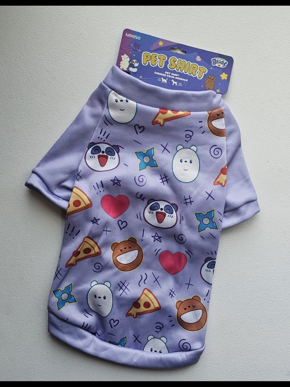 Miniso Lavender Pet Shirt with Cute Character Print